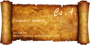 Csenki Anett névjegykártya
