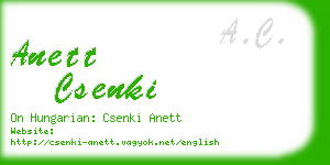 anett csenki business card
